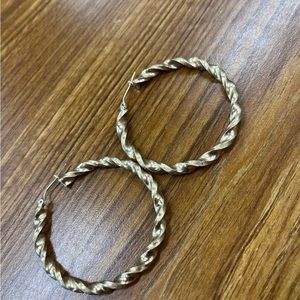 Real gold Twisted Hoops!